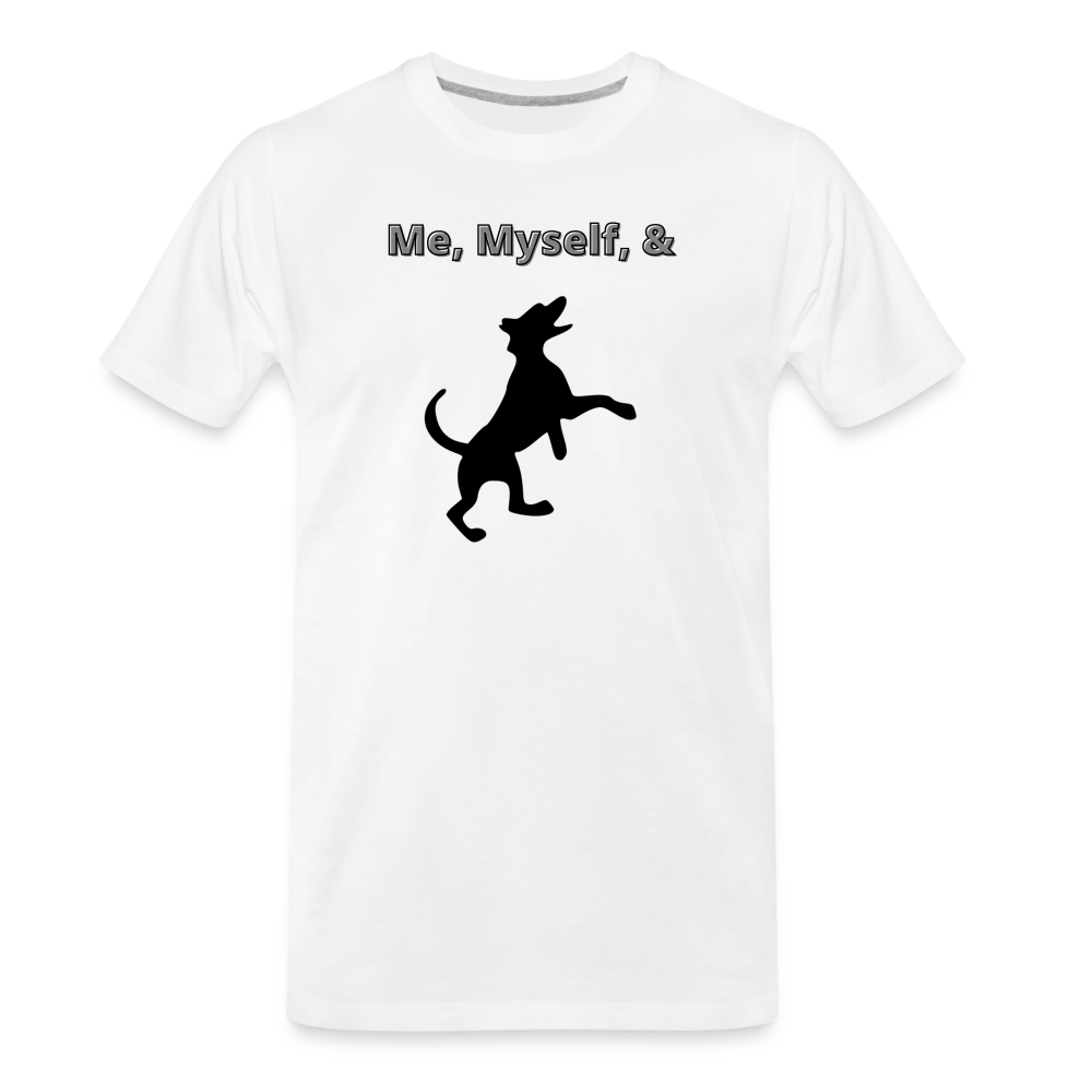 white Me, Myself, & Dog Premium Men’s Organic T-Shirt - Men’s Premium Organic T-Shirt | Spreadshirt 1352 at TFC&H Co.
