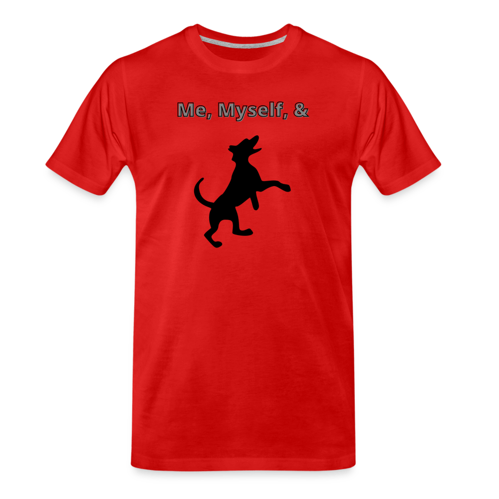 red Me, Myself, & Dog Premium Men’s Organic T-Shirt - Men’s Premium Organic T-Shirt | Spreadshirt 1352 at TFC&H Co.