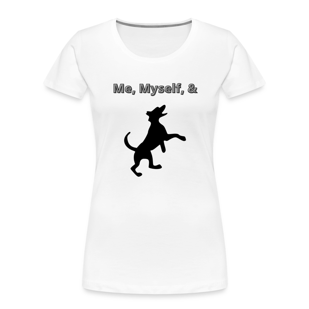 white - Me,Myself, & Dog Premium Women’s Organic T-Shirt - Women’s Premium Organic T-Shirt | Spreadshirt 1351 at TFC&H Co.