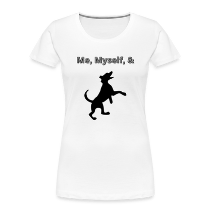 white Me,Myself, & Dog Premium Women’s Organic T-Shirt - Women’s Premium Organic T-Shirt | Spreadshirt 1351 at TFC&H Co.