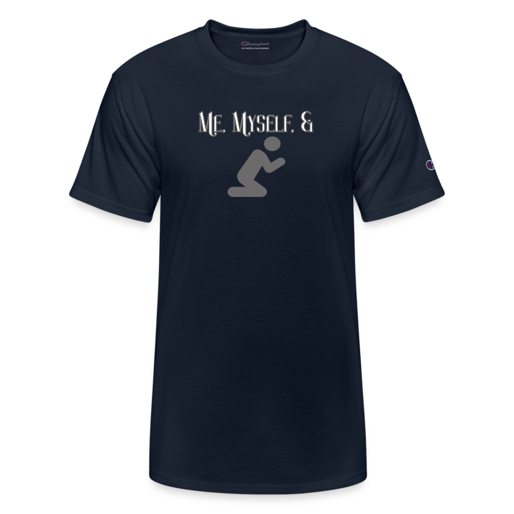 navy Me, Myself, & Prayer Champion Unisex T-Shirt - Champion Unisex T-Shirt at TFC&H Co.