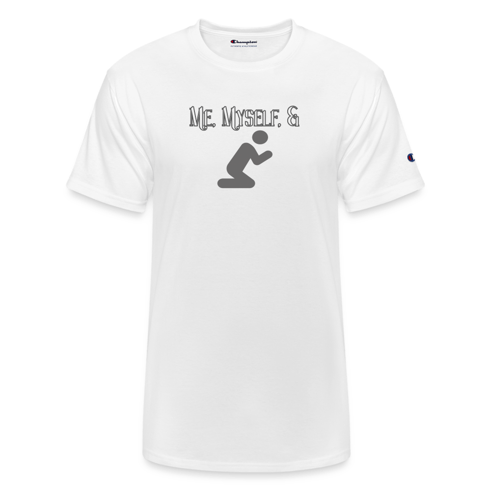 white - Me, Myself, & Prayer Champion Unisex T-Shirt - Champion Unisex T-Shirt at TFC&H Co.