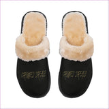 black 5-6 Men's Crowned dreadz Home Plush Slippers - men's slippers at TFC&H Co.