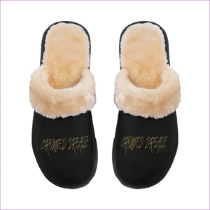 black 5-6 Men's Crowned dreadz Home Plush Slippers - men's slippers at TFC&H Co.
