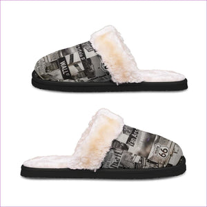 multi-colored Men's Greyed Streets Home Plush Slippers - men's slippers at TFC&H Co.
