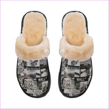 multi-colored 5-6 Men's Greyed Streets Home Plush Slippers - men's slippers at TFC&H Co.