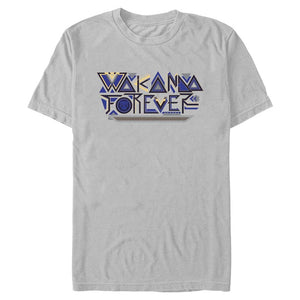 SILVER - Men's Marvel Black Panther Wakanda Forever Wakanda Forever Pattern T-Shirt - Unisex T-Shirts at TFC&H Co.