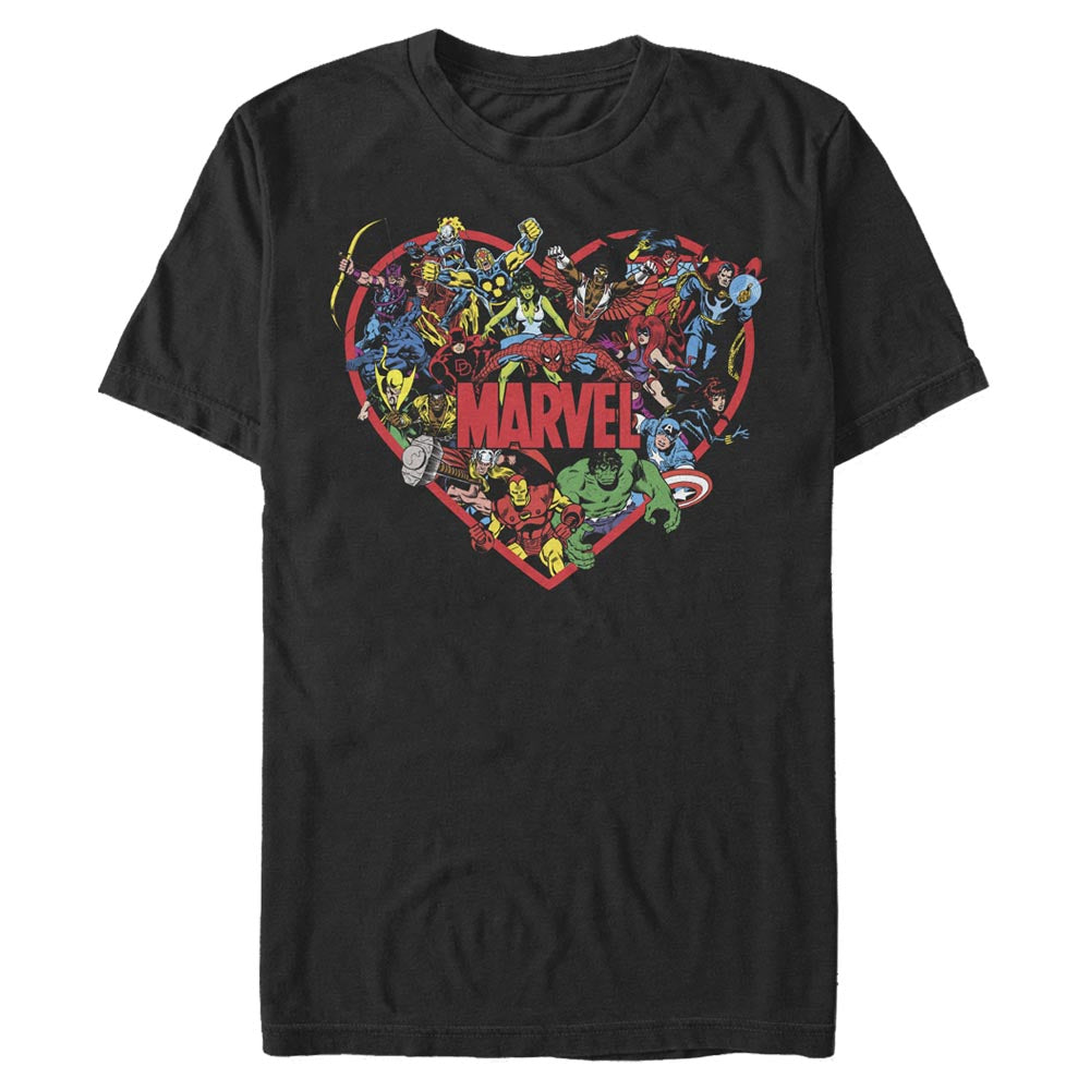 BLACK - Men's Marvel Marvel Hero Heart T-Shirt - Ships from The US - T-Shirt at TFC&H Co.