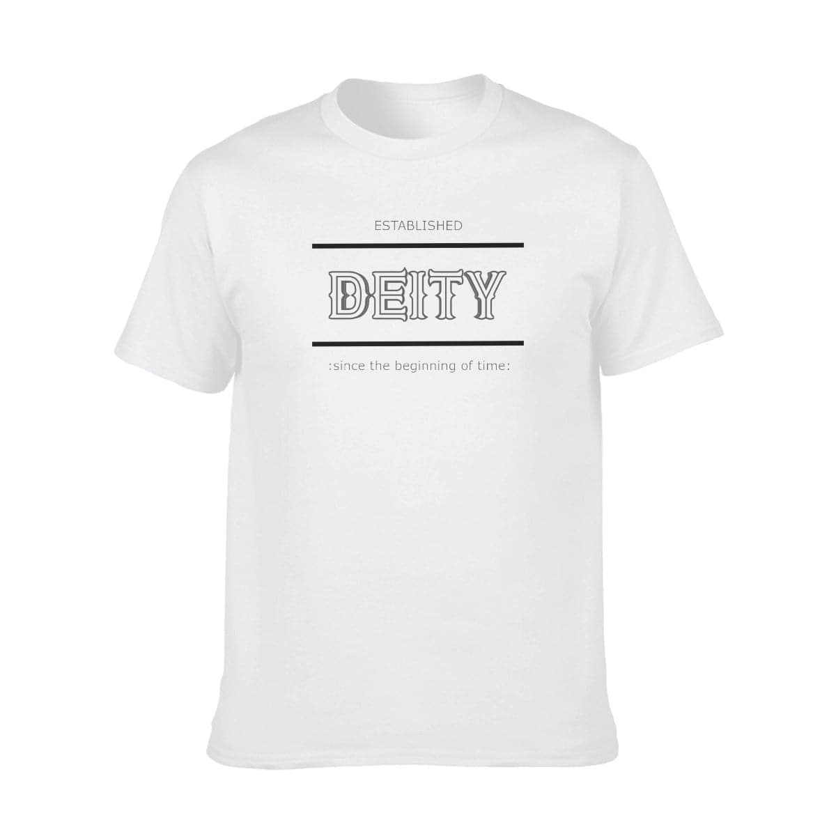 White - Deity Men's O-neck Short Sleeve T-Shirt | 100% Cotton - mens t-shirt at TFC&H Co.