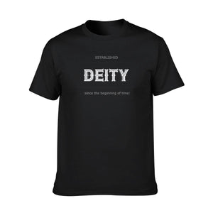 Black - Deity Men's O-neck Short Sleeve T-Shirt | 100% Cotton - mens t-shirt at TFC&H Co.