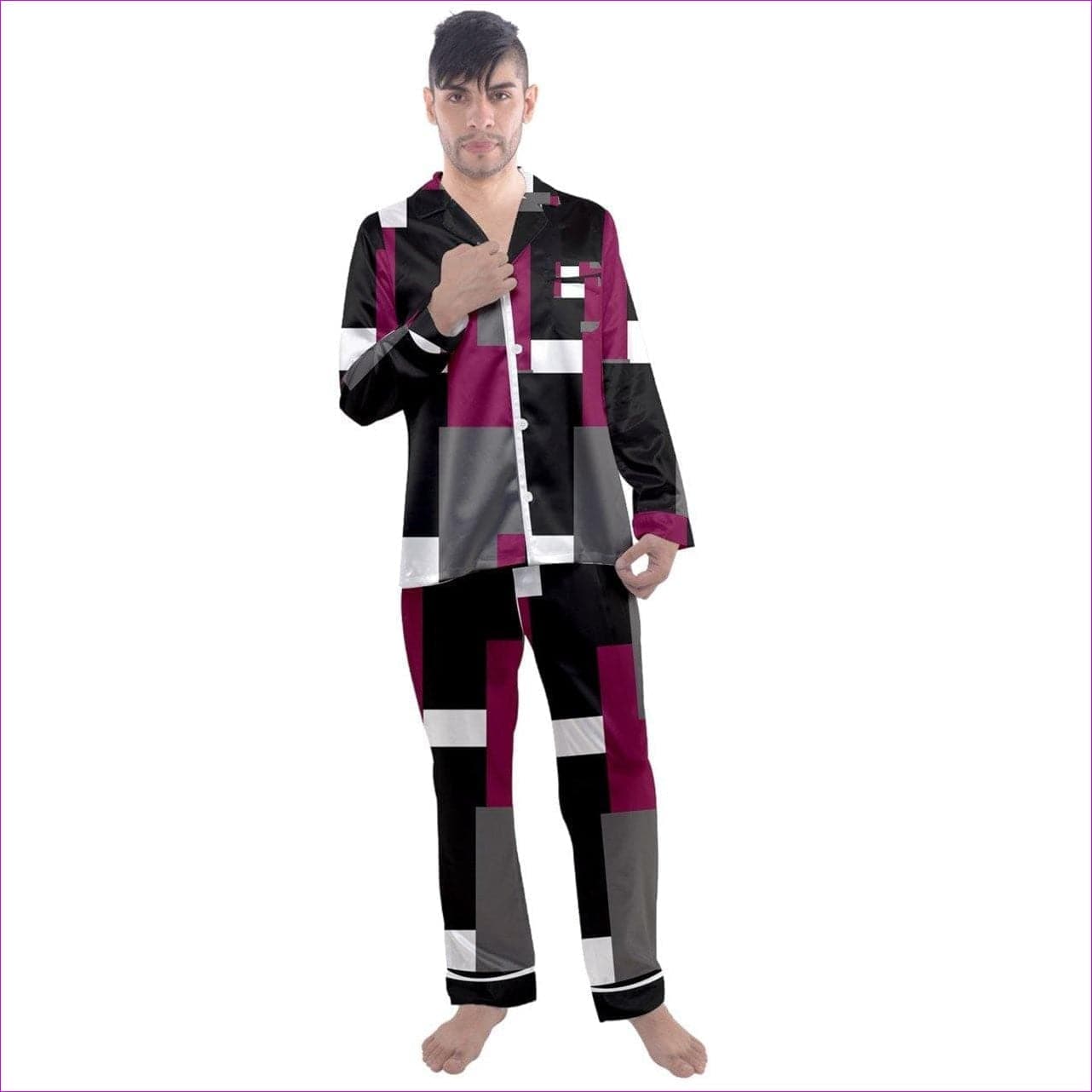Men's & Womens Long Sleeve Satin PJ Set - pajama-sets at TFC&H Co.