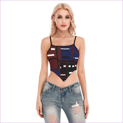 Multi-colored Metal Mask Womens Cami Tube Top - women's tank top at TFC&H Co.
