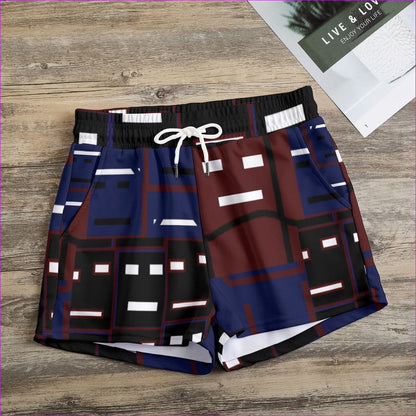 Multi-colored Metal Mask Womens Casual Shorts - women's shorts at TFC&H Co.