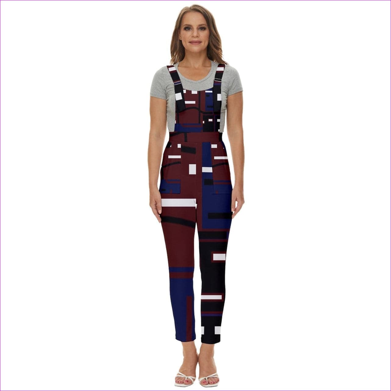 Metal Mask Womens Pinafore Overalls Jumpsuit - women's overalls at TFC&H Co.