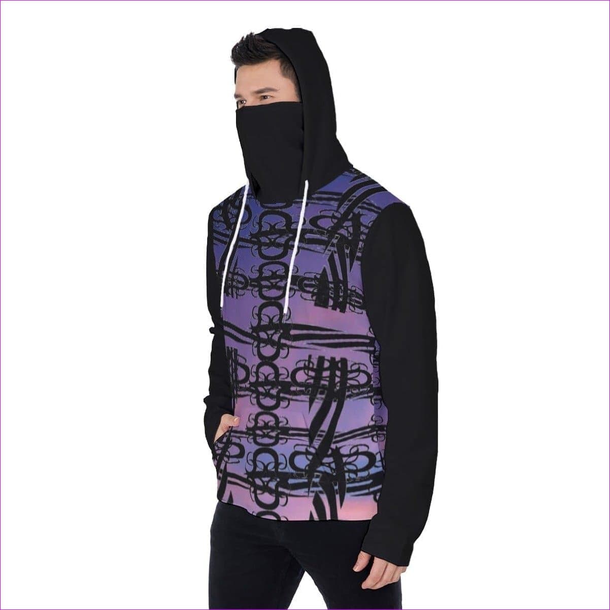 multi-colored - Midnight Aros Unisex Pullover Hoodie With Mask - Black - Mens Hoodies at TFC&H Co.