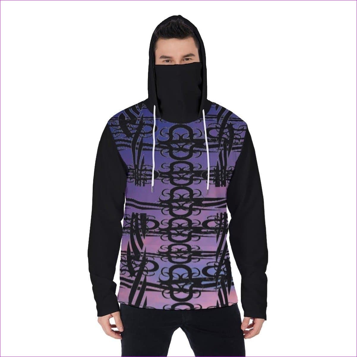 - Midnight Aros Unisex Pullover Hoodie With Mask - Black - Mens Hoodies at TFC&H Co.