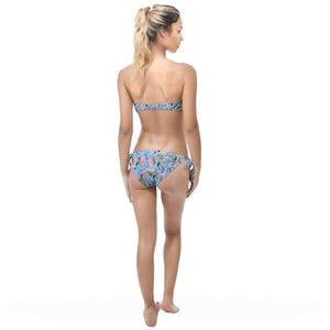 - Midnight Floral Twist Bandeau Bikini Set - womens bikini at TFC&H Co.