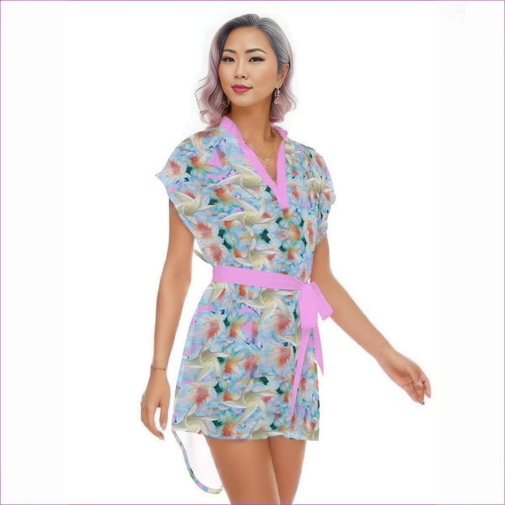 Midnight Floral Womens Casual Dress With Belt - women's dress at TFC&H Co.