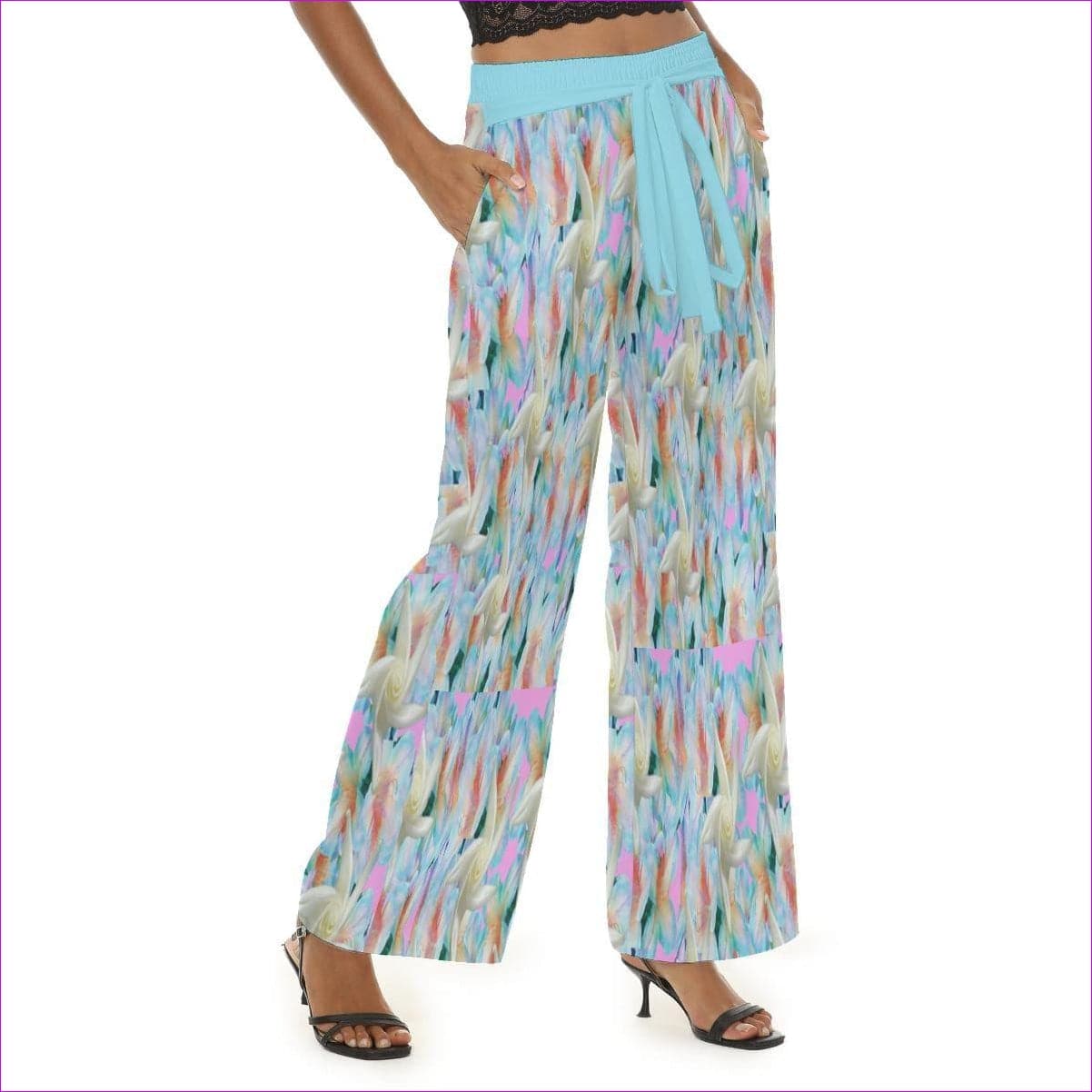 - Midnight Floral Womens Casual Straight-leg Pants - womens pants at TFC&H Co.