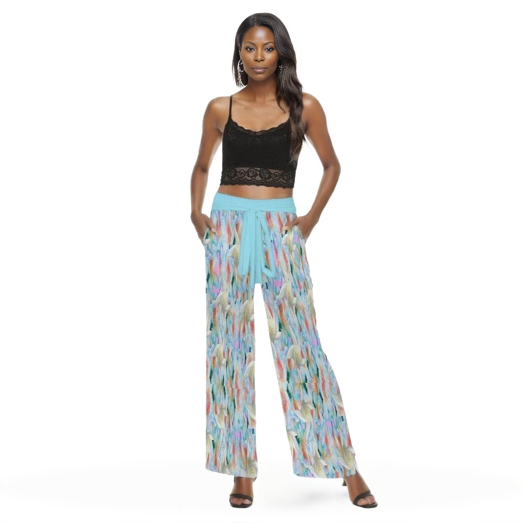 multi-colored - Midnight Floral Womens Casual Straight-leg Pants - womens pants at TFC&H Co.