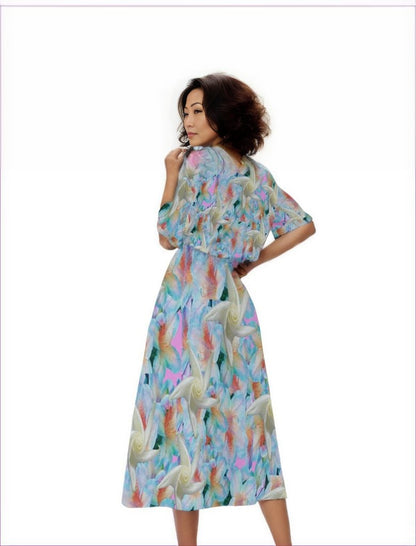 Blue Midnight Floral Womens Elastic Waist Dress 2 - women's dress at TFC&H Co.