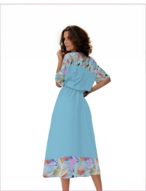- Midnight Floral Womens Elastic Waist Dress - womens dress at TFC&H Co.