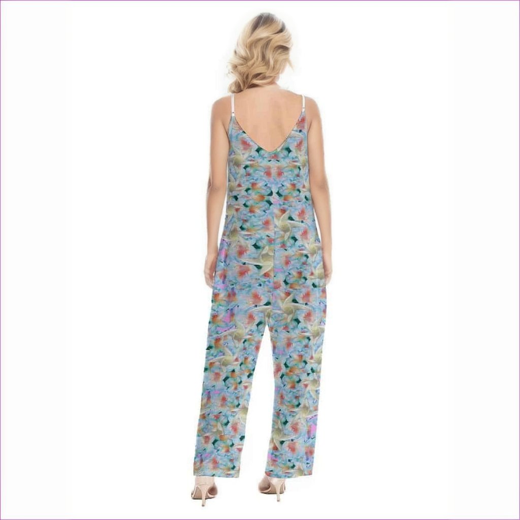 Midnight Floral Womens Loose Cami Jumpsuit - women's jumpsuit at TFC&H Co.