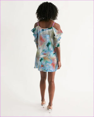Midnight Floral Womens Open Shoulder A-Line Dress - women's dress at TFC&H Co.