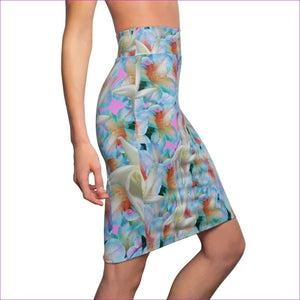 Midnight Floral Womens Pencil Skirt Voluptuous (+) Size Available- Ships from The US - women's skirt at TFC&H Co.