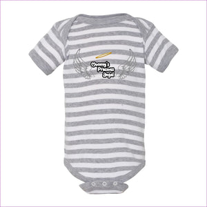 Heather/ White Stripe Mommy's Precious Angel Infant Bodysuit - infant onesie at TFC&H Co.