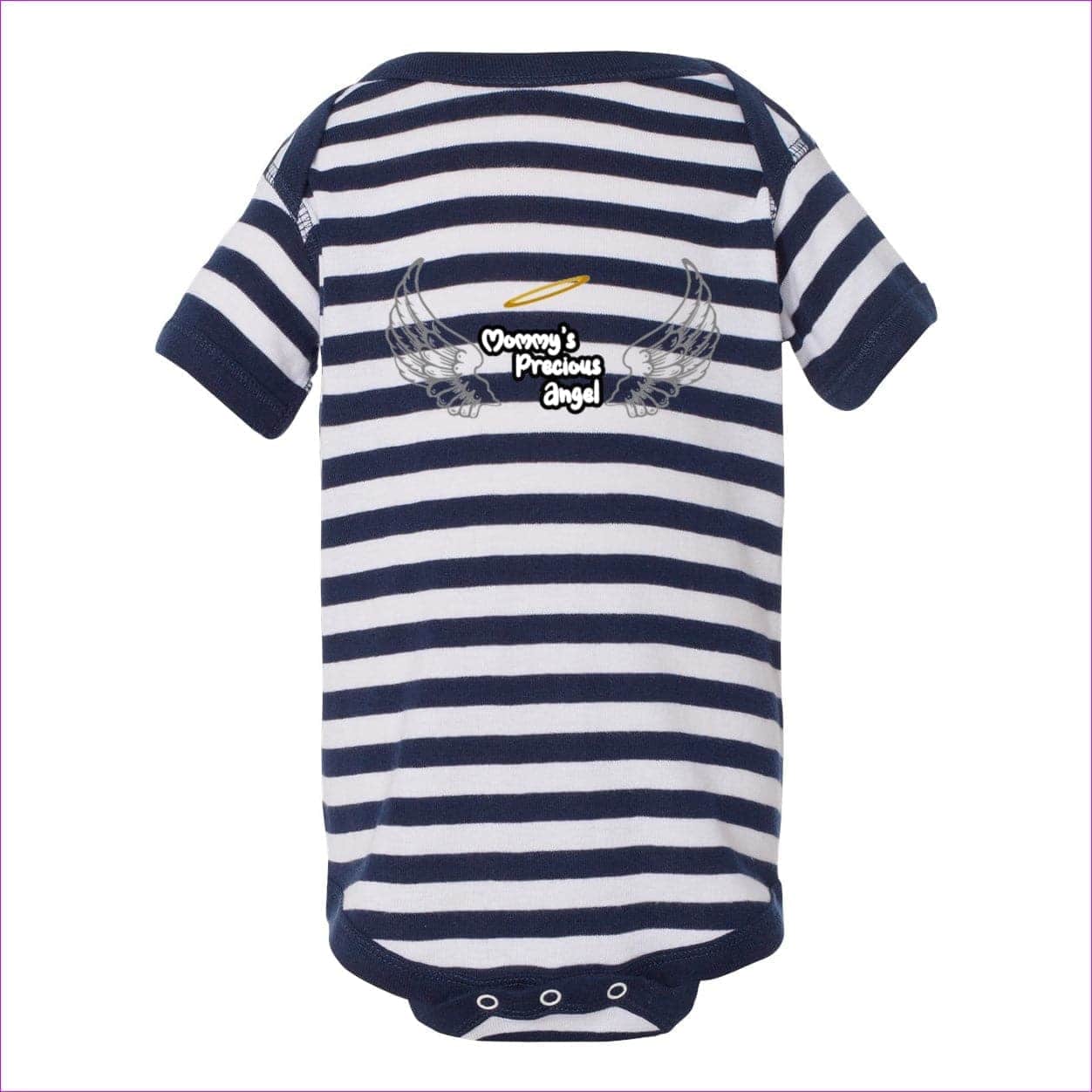 Navy/ White Stripe Mommy's Precious Angel Infant Bodysuit - infant onesie at TFC&H Co.