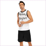 White - Money Magnet 2 Men's Basketball Clothing Set - mens top & short set at TFC&H Co.