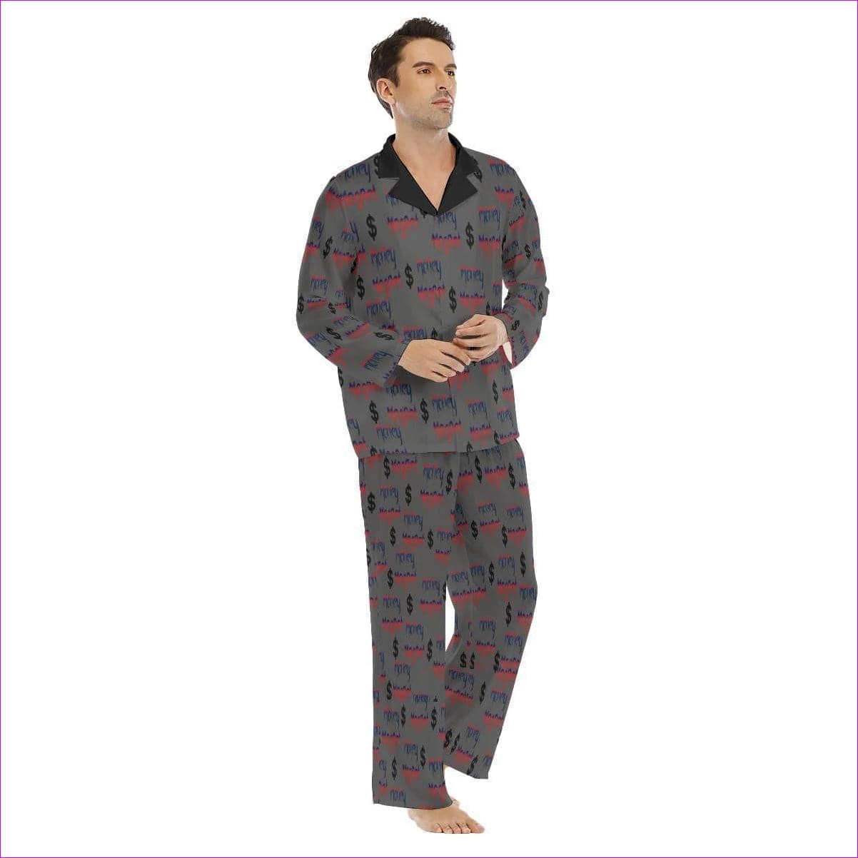 - Money Magnet Men's Lapel Pajama Set - mens sleepwear at TFC&H Co.
