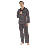 gray - Money Magnet Men's Lapel Pajama Set - mens sleepwear at TFC&H Co.