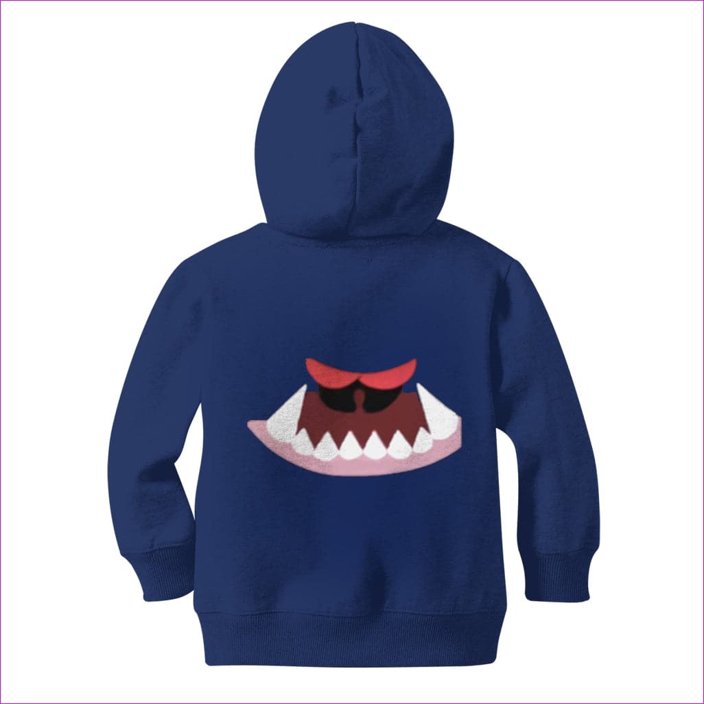 Navy - Monster Mouth Monster Kids Classic Zip Hoodie - kids hoodie at TFC&H Co.