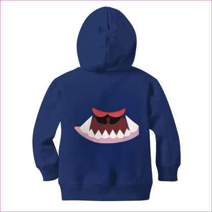 Sapphire Blue Monster Mouth Monster Kids Classic Zip Hoodie - kids hoodie at TFC&H Co.