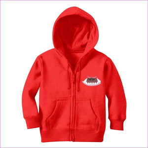 Fire Red - Monster Mouth Monster Kids Classic Zip Hoodie - kids hoodie at TFC&H Co.