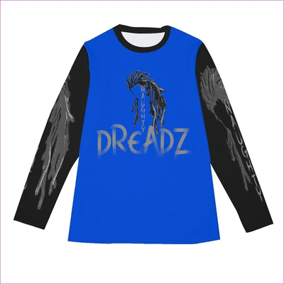 Blue - Naughty Dreadz Long Sleeve Blue T-Shirt | 100% Cotton - Mens T-Shirts at TFC&H Co.