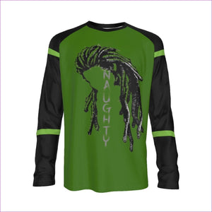 Green - Naughty Dreadz Men's Raglan Long Sleeve T-shirt | 100% Cotton - Mens T-Shirts at TFC&H Co.