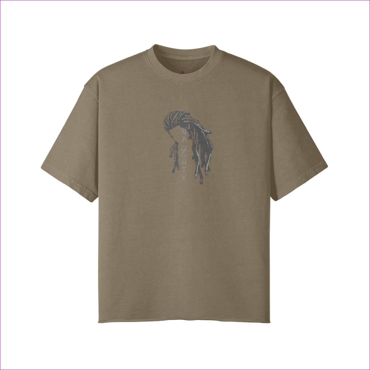 Khaki Naughty Dreadz Washed Raw Edge T-shirt - 8 colors - men's t-shirt at TFC&H Co.