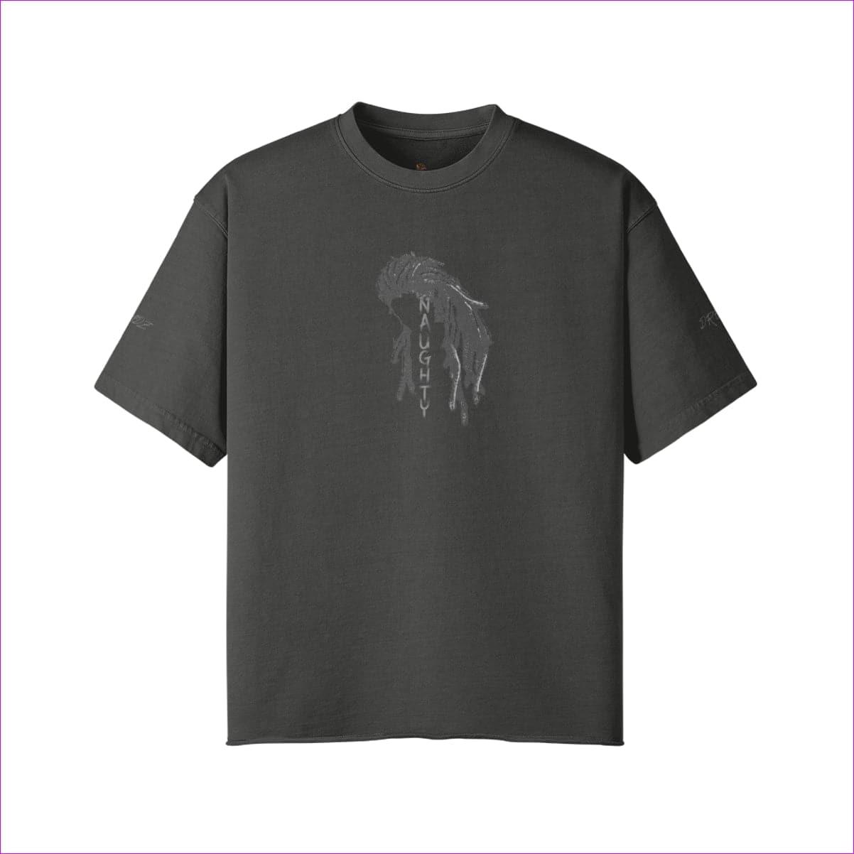 Dark Gray - Naughty Dreadz Washed Raw Edge T-shirt - 8 colors - mens t-shirt at TFC&H Co.