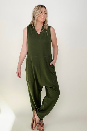 - Zenana Solid Sleeveless Harem Jumpsuit -3 colors - Ships from The US - womens jumpsuits at TFC&H Co.