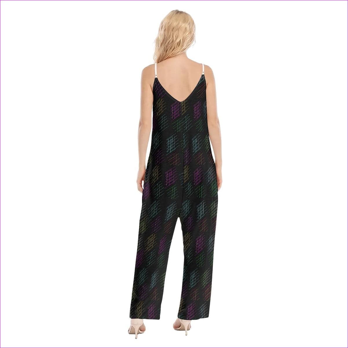 - Neon Lines Womens Loose Cami Jumpsuit - womens jumpsuit at TFC&H Co.