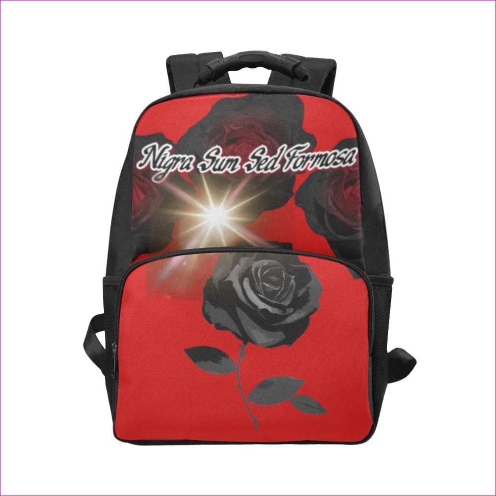 One Size Nigra Sum Sed Formosa - red Laptop Backpack (Model 1663) Nigra Sum Sed Formosa Laptop Backpack - 9 colors - backpack at TFC&H Co.