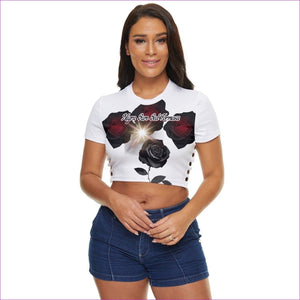 - Nigra Sum Sed Formosa Side Button Cropped Tee Voluptuous (+) Size Available - womens crop top at TFC&H Co.
