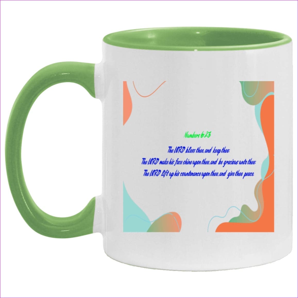 White/Light Green One Size - Numbers 6:23 Home Accent Mug - homeware at TFC&H Co.