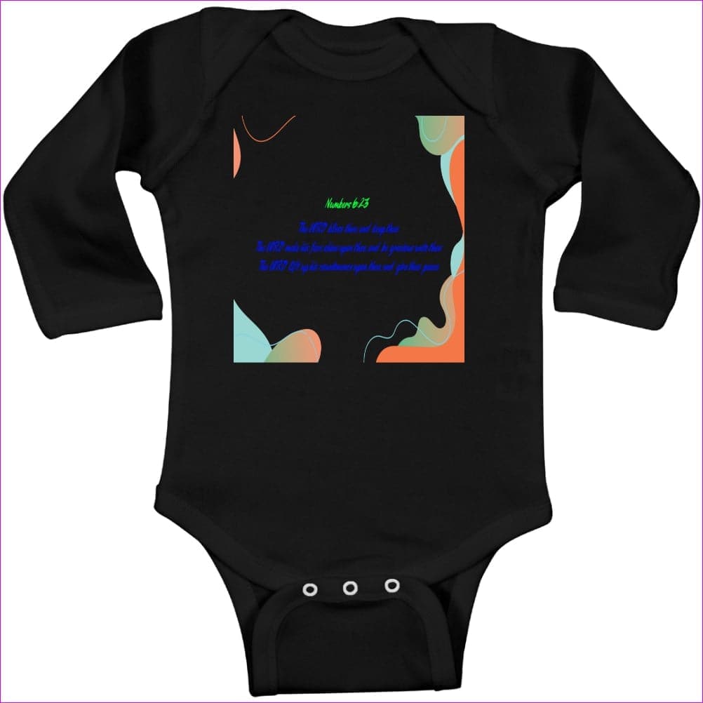Black Numbers 6:23 Infant Rabbit Skins Long Sleeve Baby Rib Bodysuit - infant onesie at TFC&H Co.