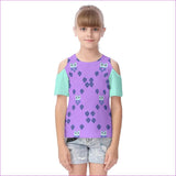 multi-colored - Owl-Some Kids Cold Shoulder T-shirt With Ruffle Sleeves - kids cold shoulder t-shirt at TFC&H Co.