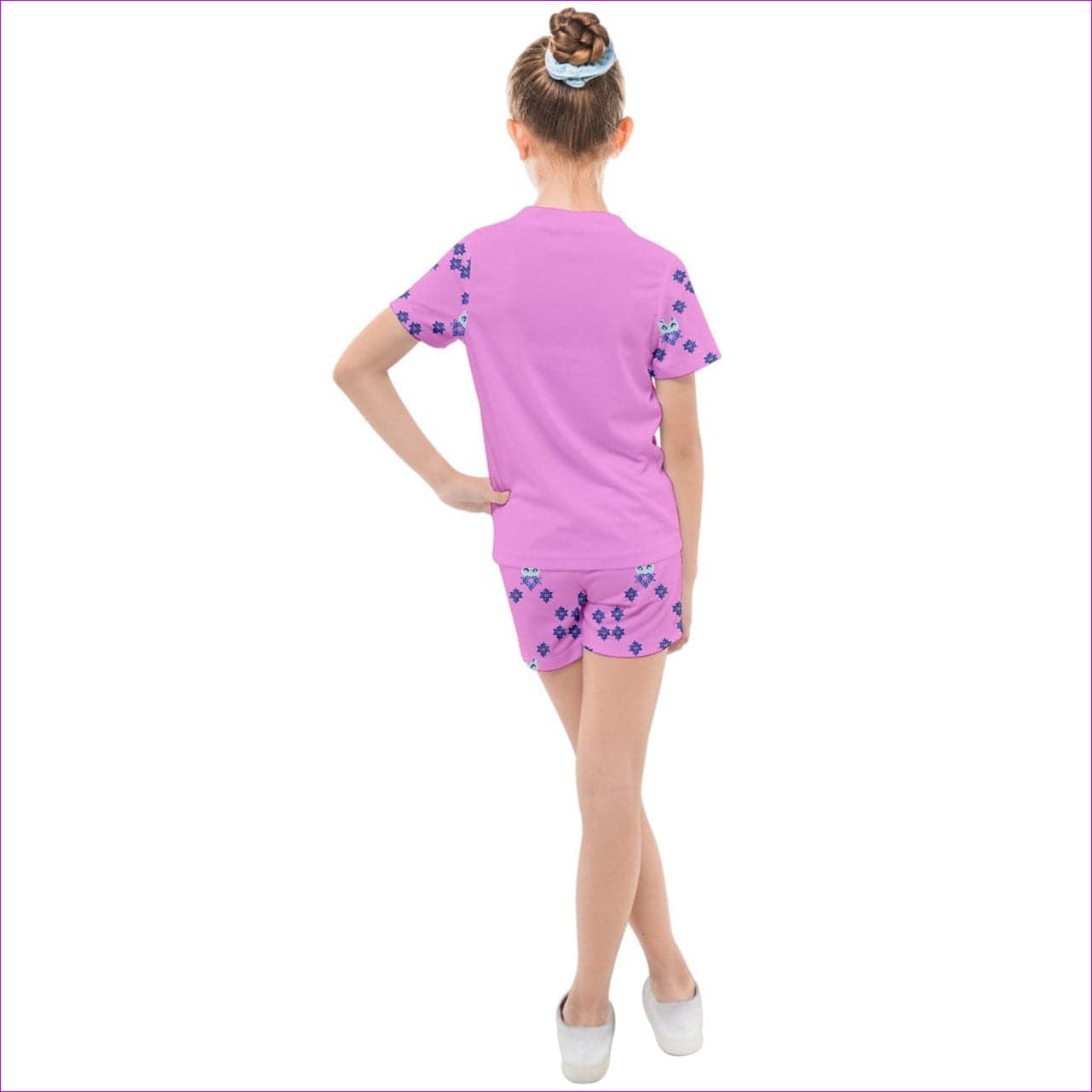 Owl-Some Kids Pink Mesh Tee and Shorts Set - shorts-clothing-sets at TFC&H Co.