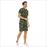 army green - Paradise Men's Army Green Hawaiian Short Set - mens top & short set at TFC&H Co.